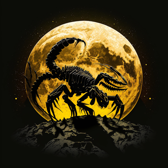 a depiction of a scorpion on the surface of the Moon